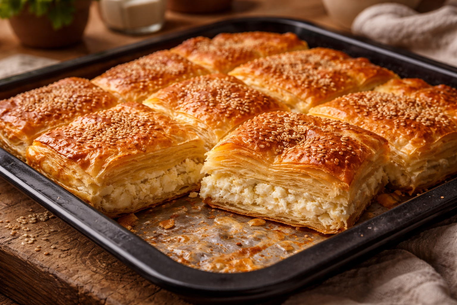Fırından yeni çıkmış börek
